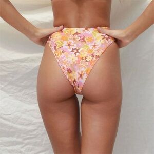 New Stone Fox Swim Pink, Orange & Yellow Floral Bikini Bottoms